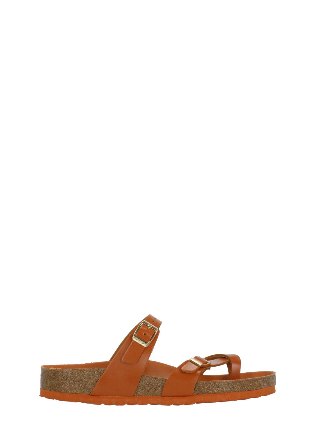 Orange Mayari Buckle Leather Sandals