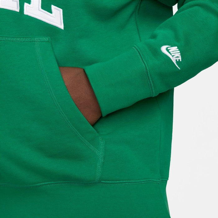 Men's Nike Club Fleece Polo Shirt Green Relaxed Fit Long Sleeve SRT378