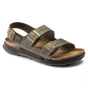 Men's Milano Crosstown Oiled Leather Sandal In Faded Khaki