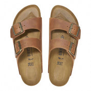 Unisex Arizona Oiled Leather Sandal In Cognac