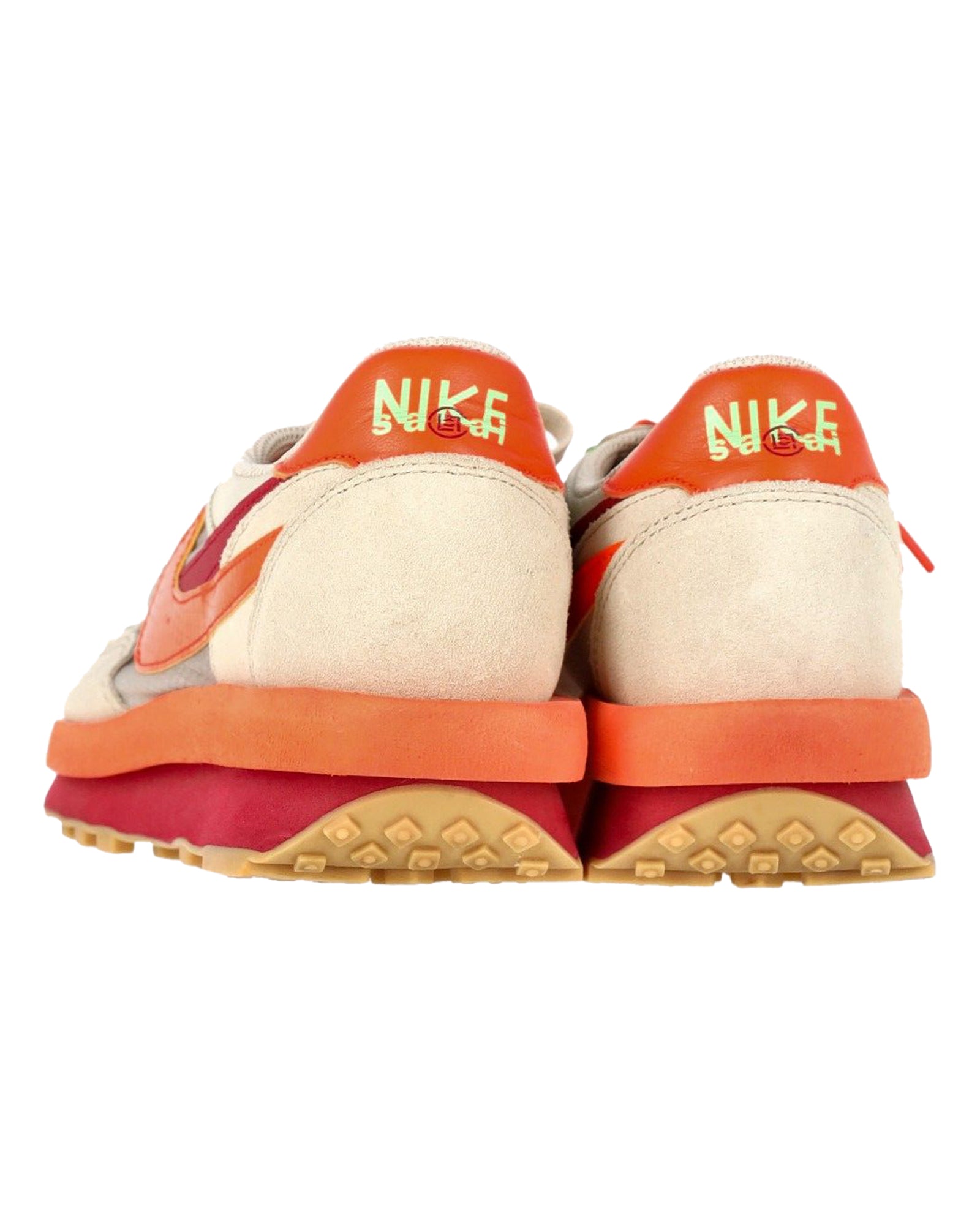 Nike LD Waffle x Sacai x CLOT Kiss of Death Sneakers in Orange and Beige Nylon