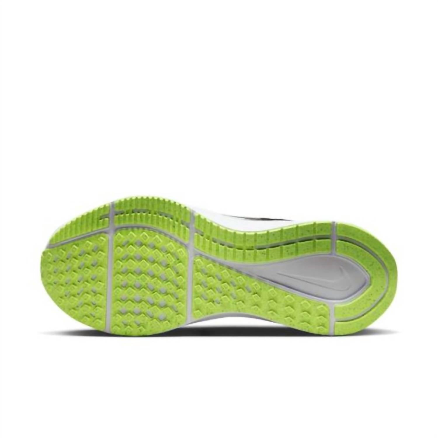 Men's Structure 25 Road Running Shoes In White & Volt