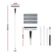 Giantz Window Cleaner Mirror Car, Spray Scrub Squeegee 136cm Extendable Long Handle