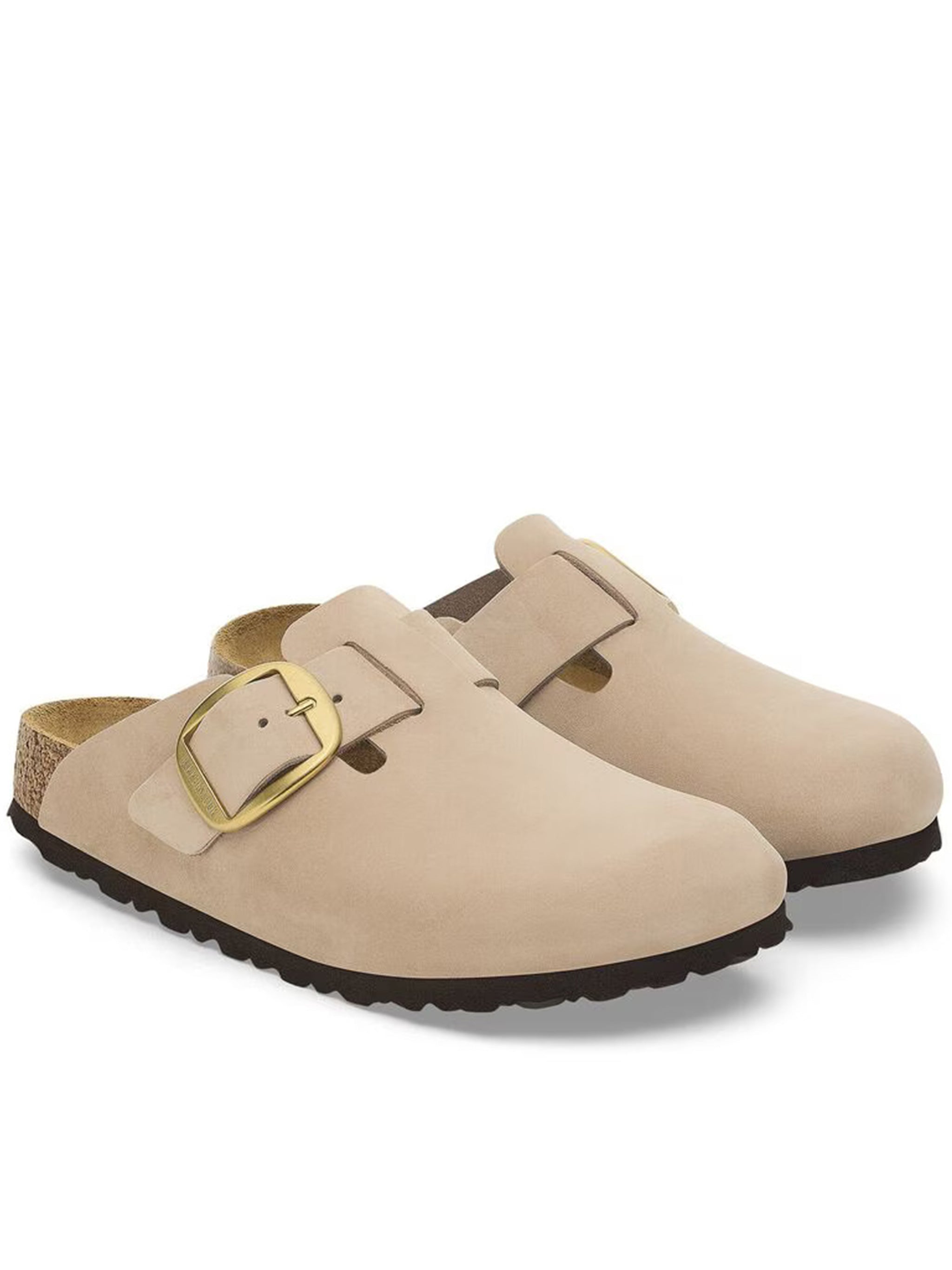 Boston Big Buckle Nubuck Leather Clogs
