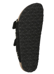 Black Arizona Suede Buckle Slides
