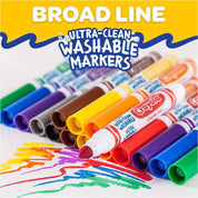 10pc Crayola Ultra Clean Classic Colours Washable Markers For Kids 4+