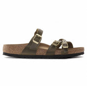 Women's Franca Braided Oiled Leather Sandals In Olive Green