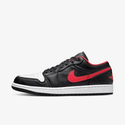 Men's Nike Air Jordan 1 Low 553558-063 Sneakers Black Leather Lifestyle Shoes