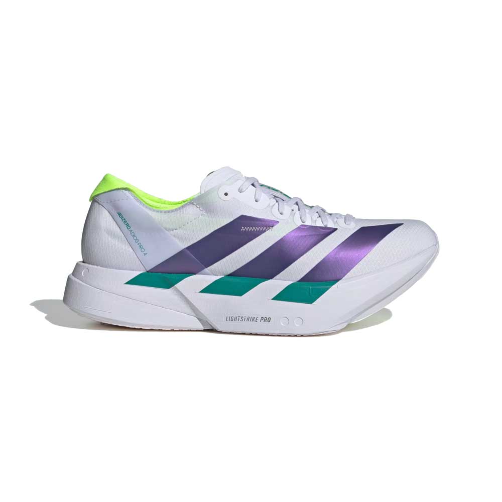 Men's Adizero Adios Pro 4 Running Shoe - Frozen Purple/Solar Purple/Signal Green - Regular (D)
