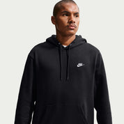 Men's Nike Club Pullover Fleece Hoodie - Black/White