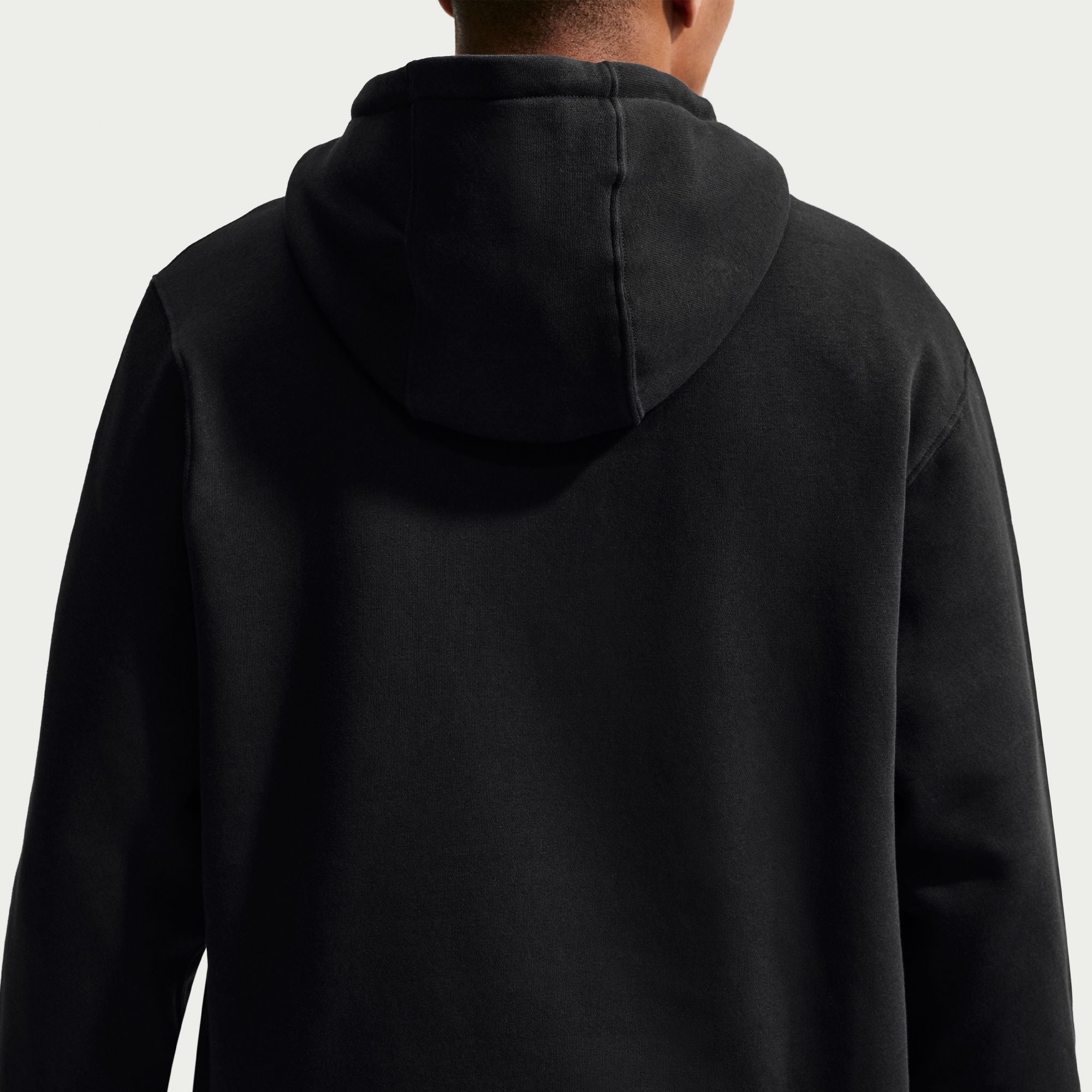 Men's Nike Club Pullover Fleece Hoodie - Black/White