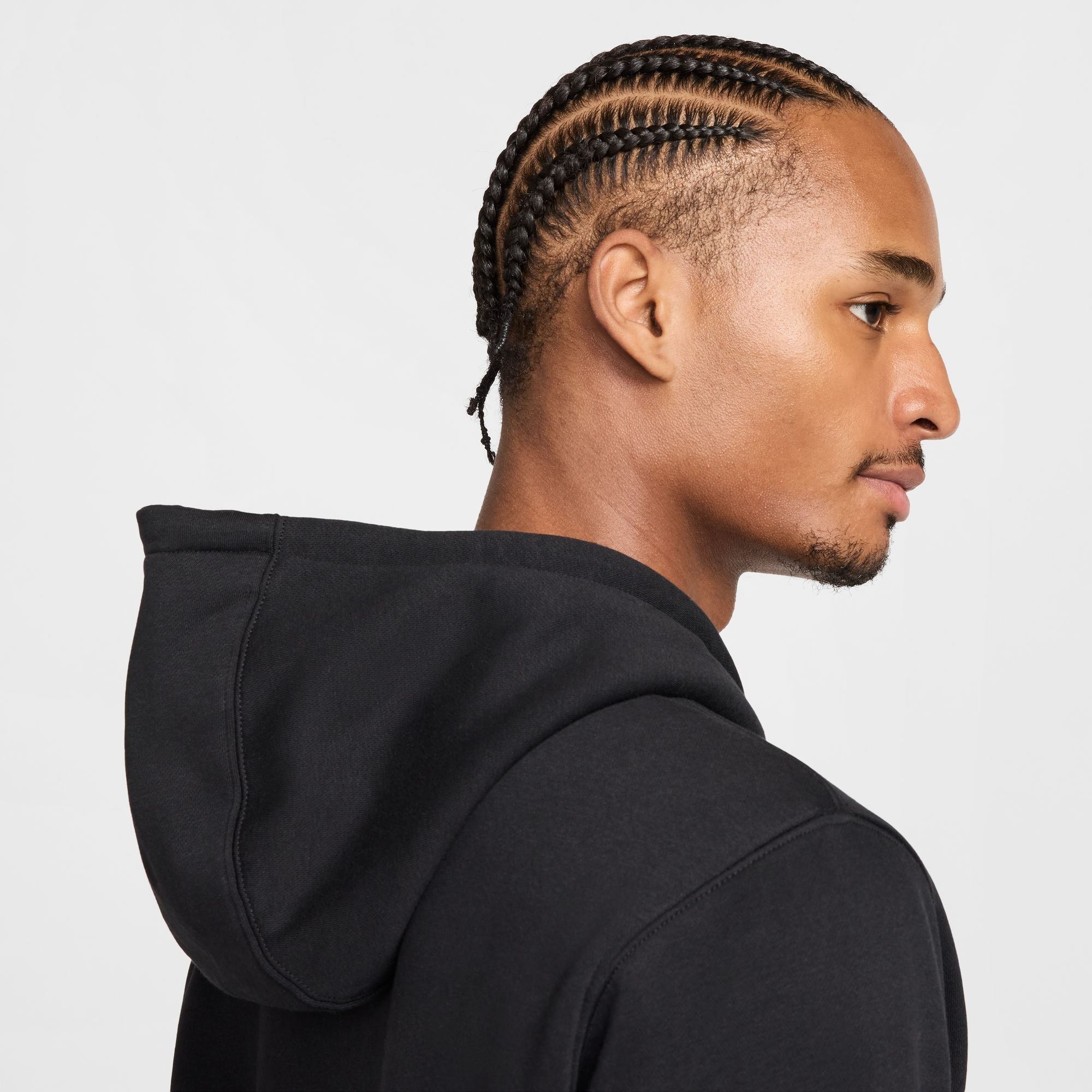Men's Nike Club Full-Zip Fleece Hoodie - Black/White