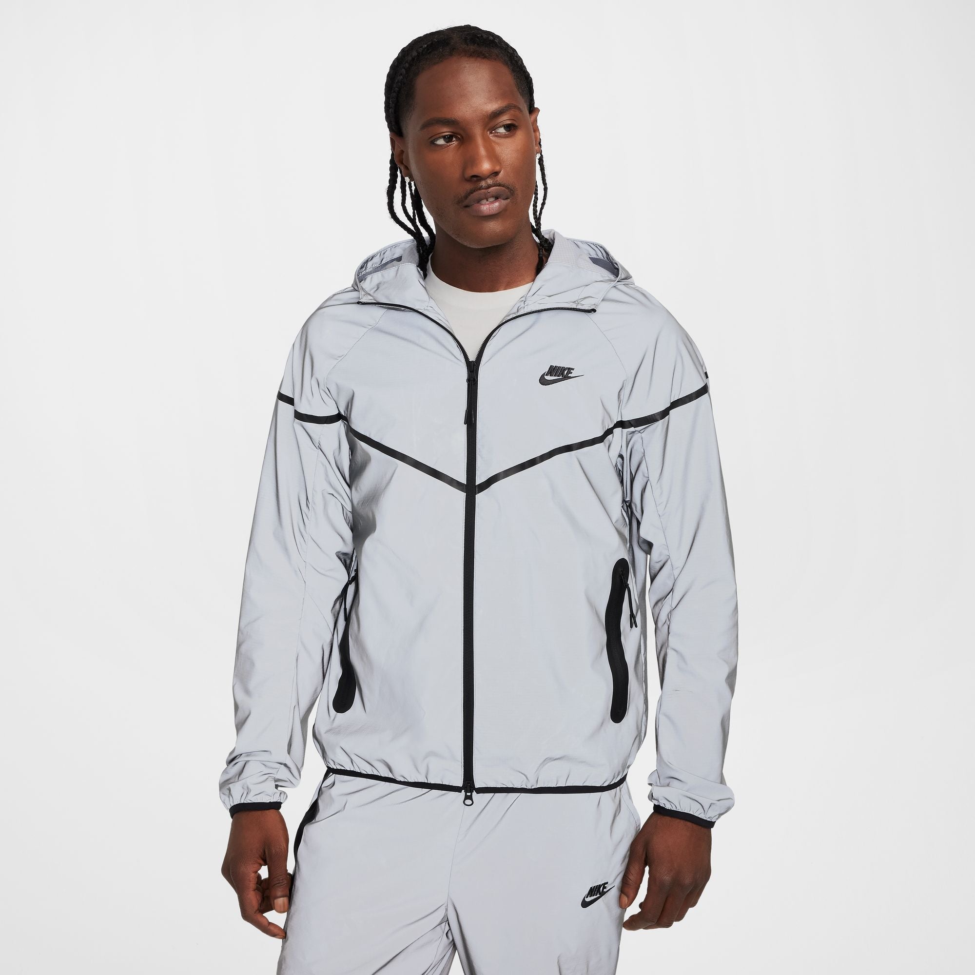 Men's Nike Tech Woven Reflective Jacket - Reflect Silver/Black