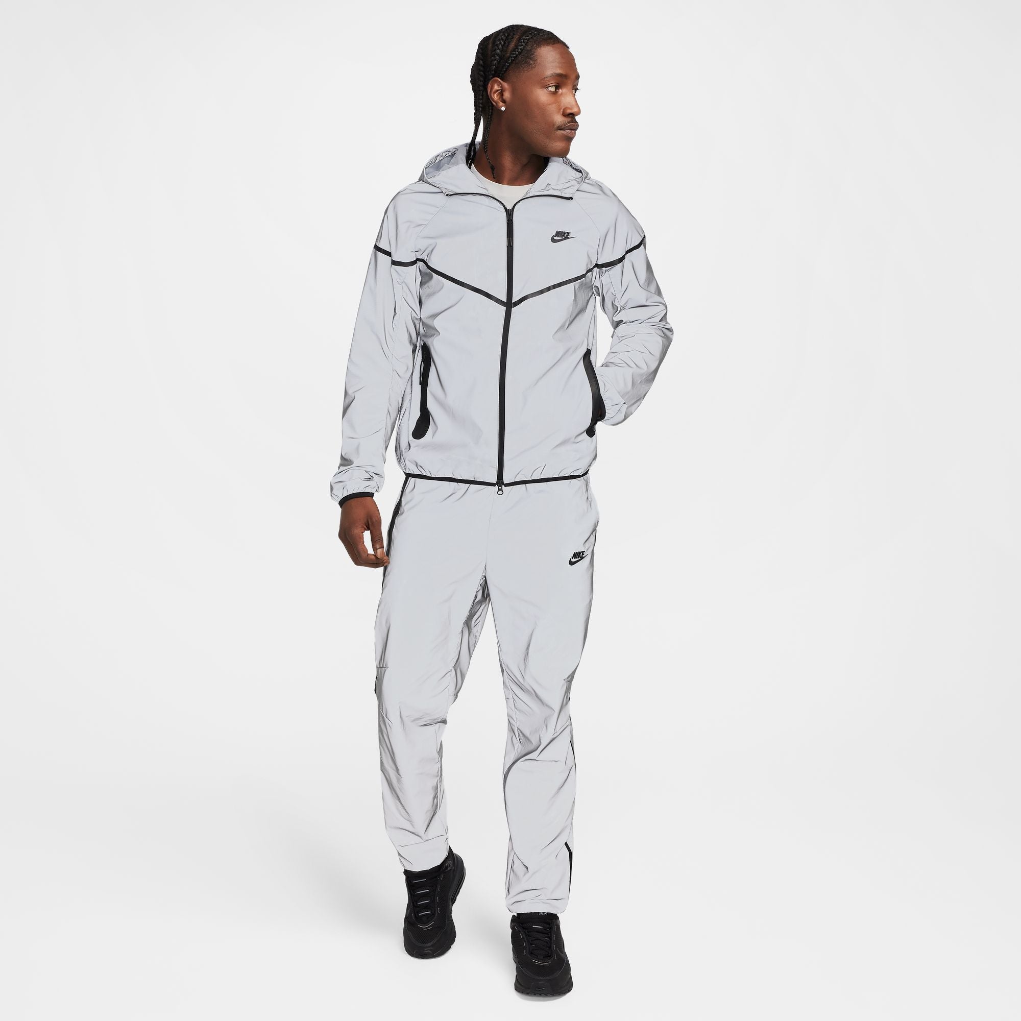 Men's Nike Tech Woven Reflective Jacket - Reflect Silver/Black