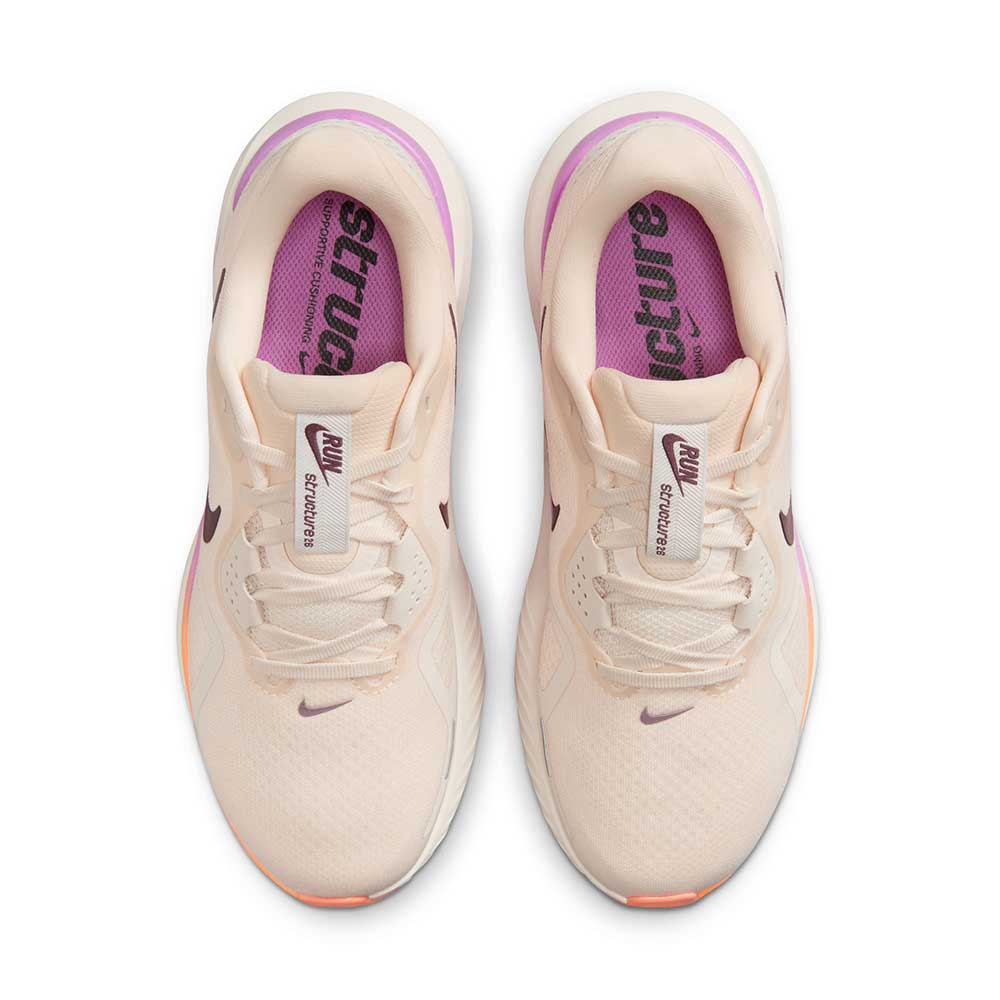 Women's Nike Structure 26 Running Shoe - Chalk/Tattoo/Light Magenta/Orange Pulse - Regular (B)