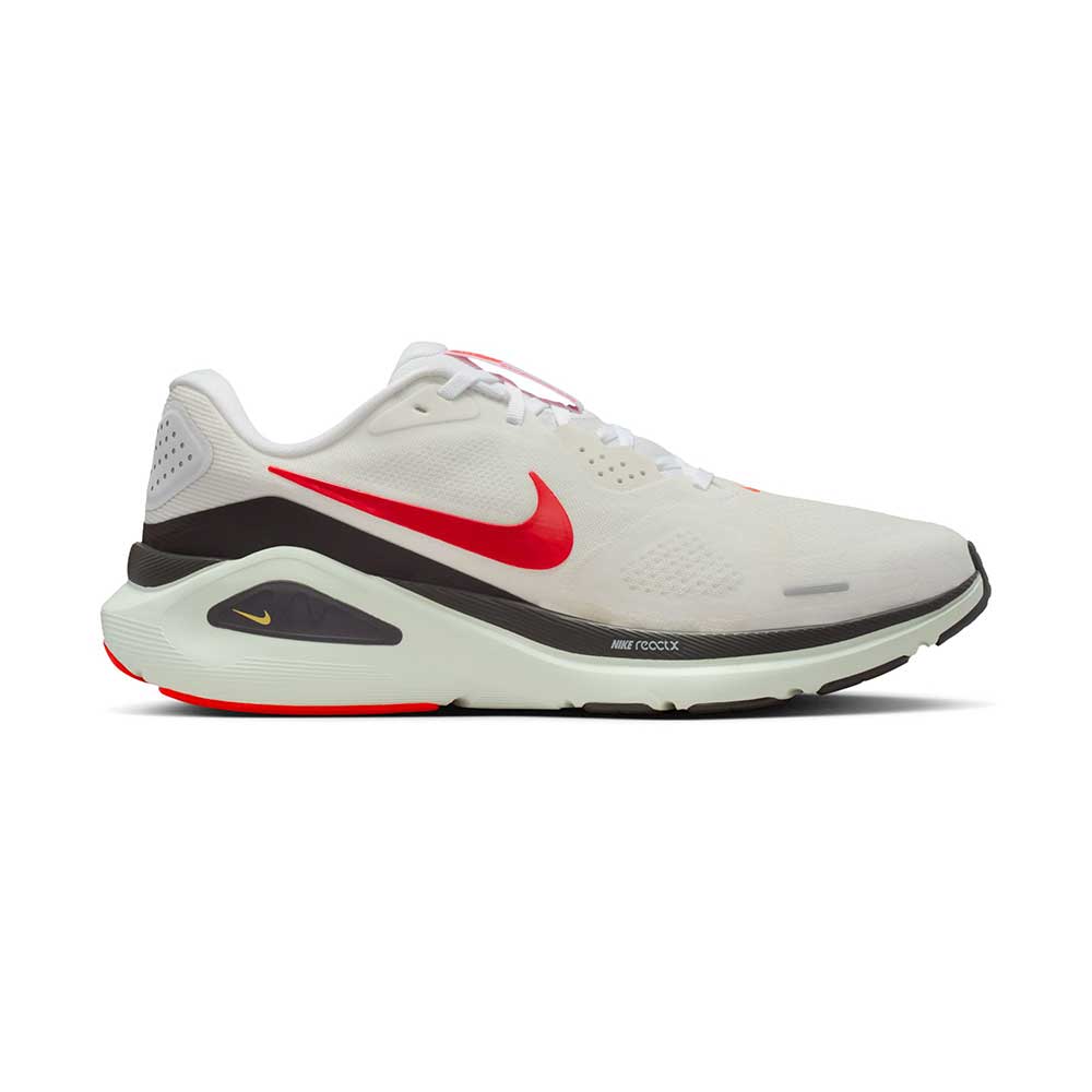 Men's Nike Structure 26 Running Shoe - White/Bright Crimson/Medium Ash - Regular (D)