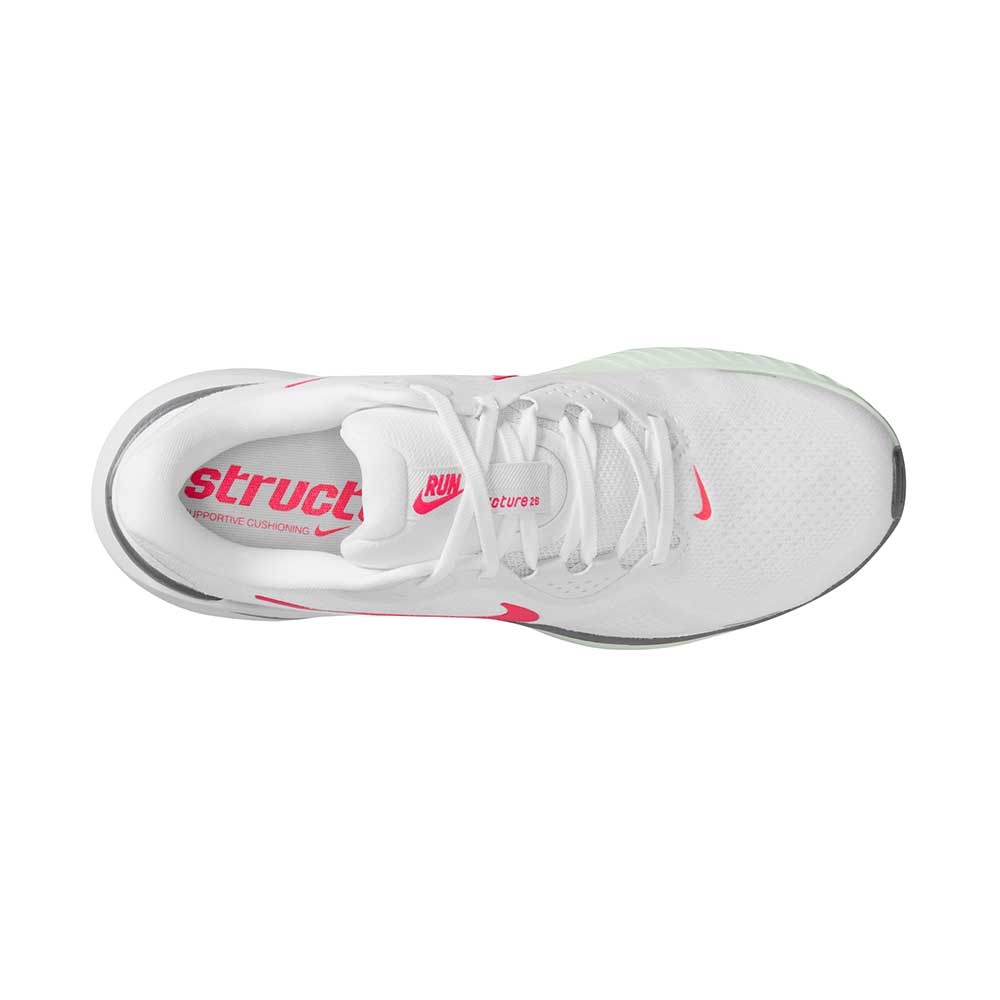 Men's Nike Structure 26 Running Shoe - White/Bright Crimson/Medium Ash - Regular (D)