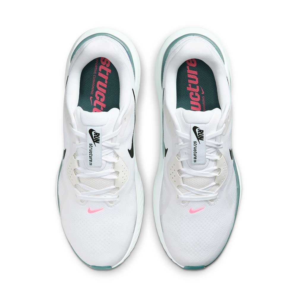 Men's Nike Structure 26 Running Shoe - White/Black/Mineral Slate/Hyper Pink - Regular (D)