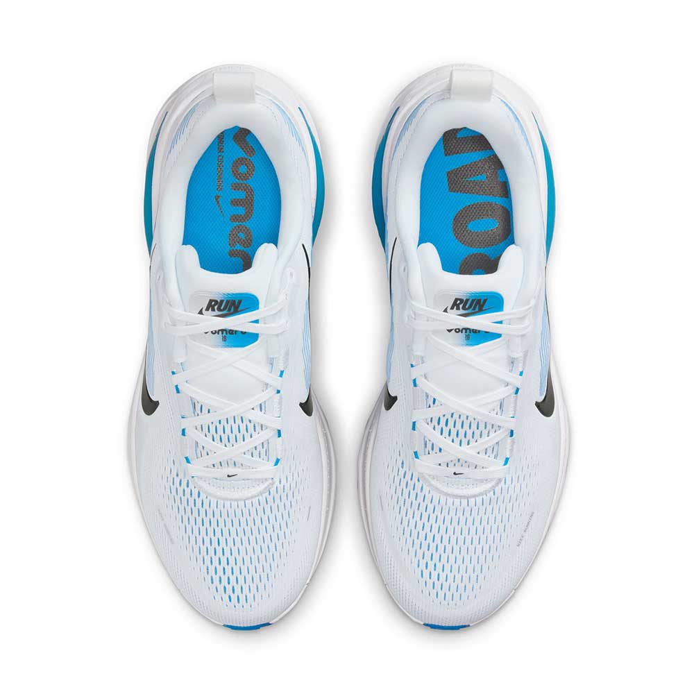Men's Nike Vomero 18 Running Shoe - White/Black/Blue Hero - Regular (D)