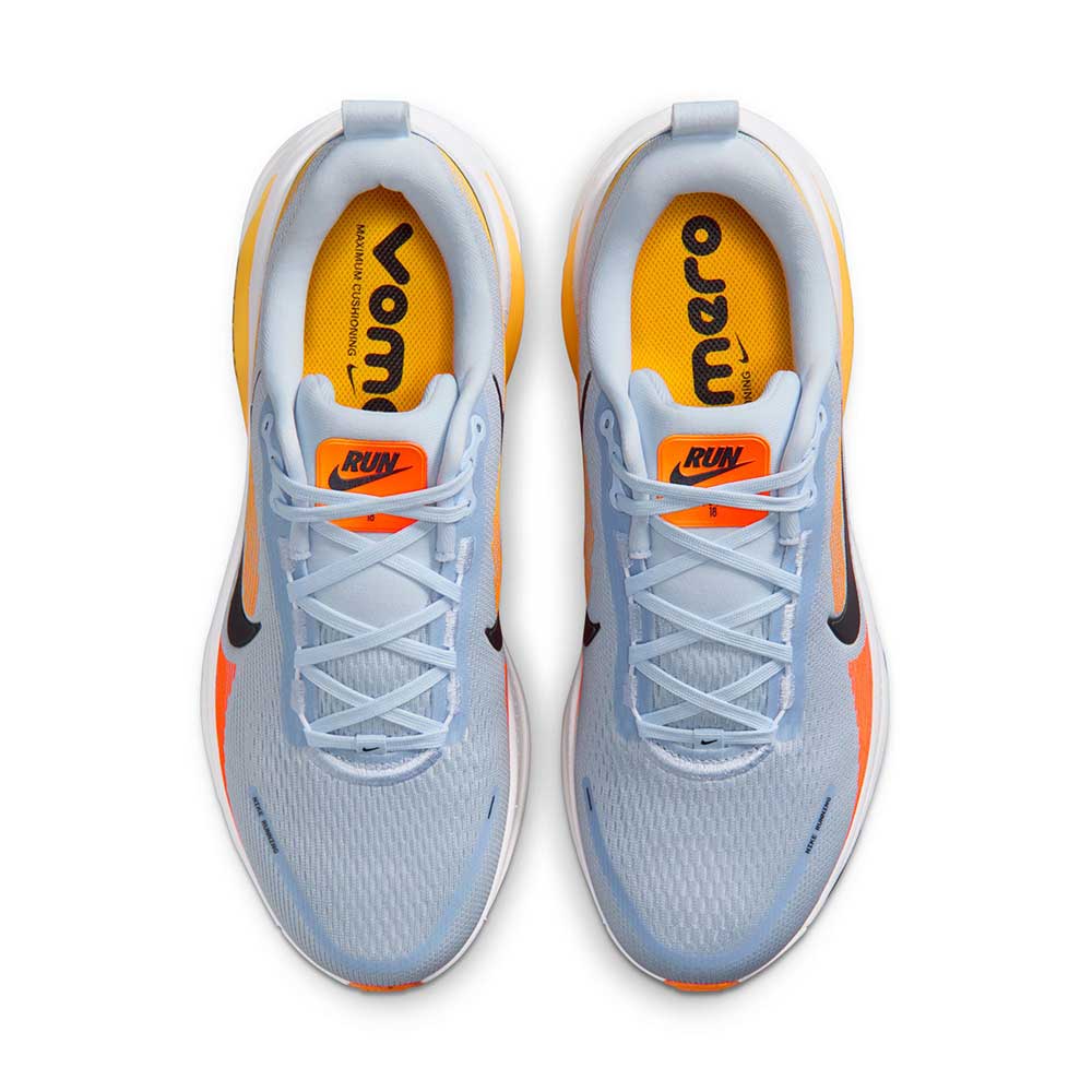 Men's Nike Vomero 18 Running Shoe- Hydrogen Blue/Black/Laser Orange - Regular (D)