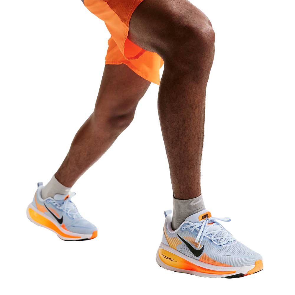 Men's Nike Vomero 18 Running Shoe- Hydrogen Blue/Black/Laser Orange - Regular (D)
