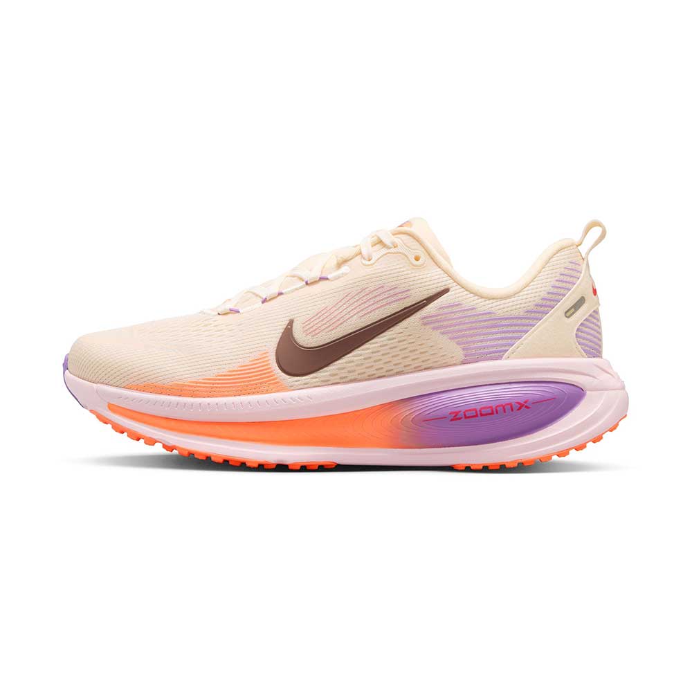 Women's Nike Vomero 18 Running Shoe - Chalk/Tattoo/Pink Foam/Bright Violet - Regular (B)