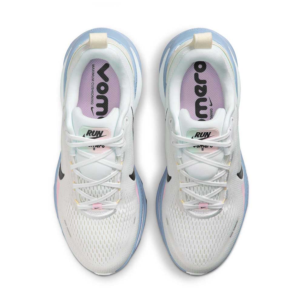 Women's Nike Vomero 18 Running Shoe - White/Midnight Navy/Work Blue - Regular (B)