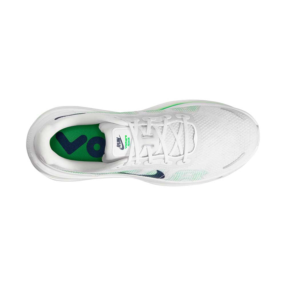 Men's Nike Vomero Premium Running Shoe - White/Midnight Navy/Green Spark - Regular (D)