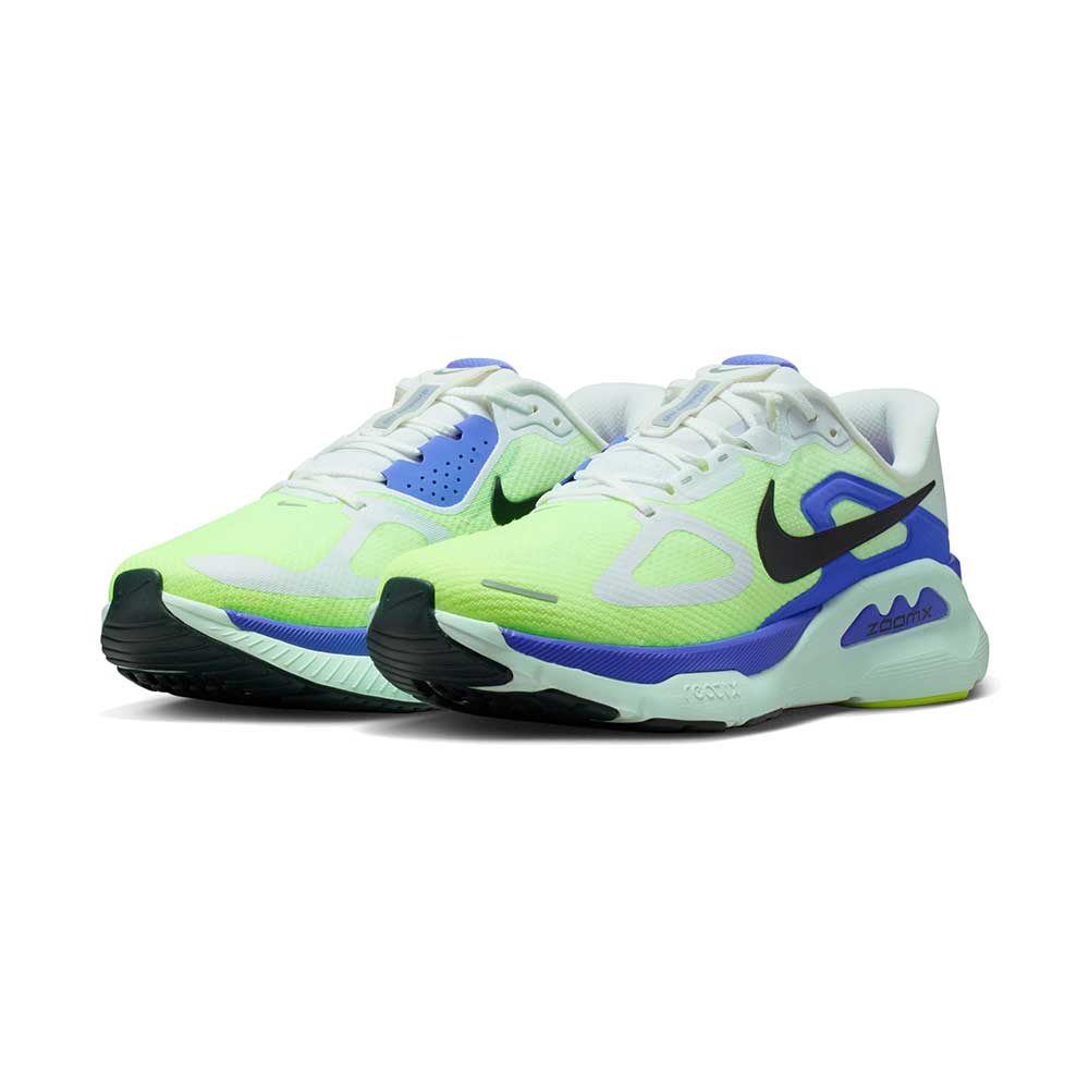 Men's Nike Structure Plus Running Shoe - White/Black Spruce/Volt Ice/Barely Green - Regular (D)