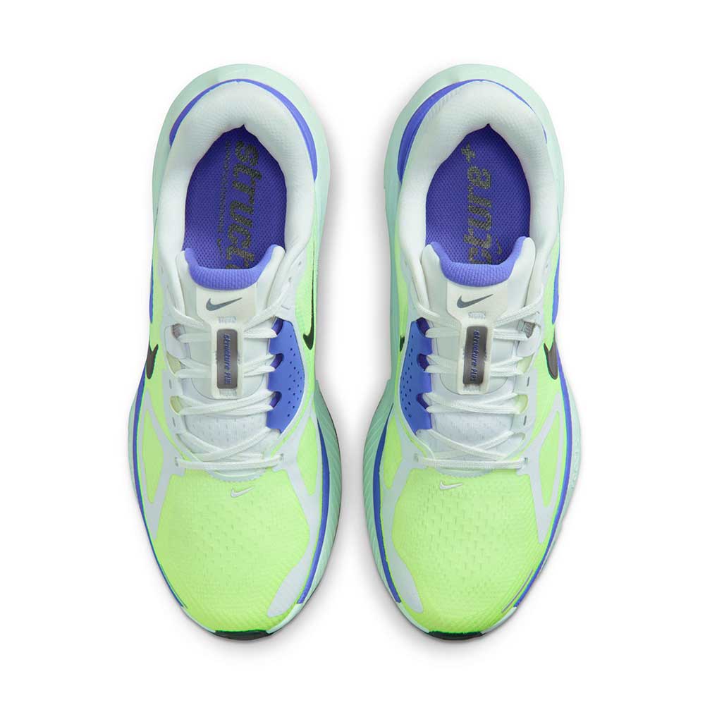 Men's Nike Structure Plus Running Shoe - White/Black Spruce/Volt Ice/Barely Green - Regular (D)