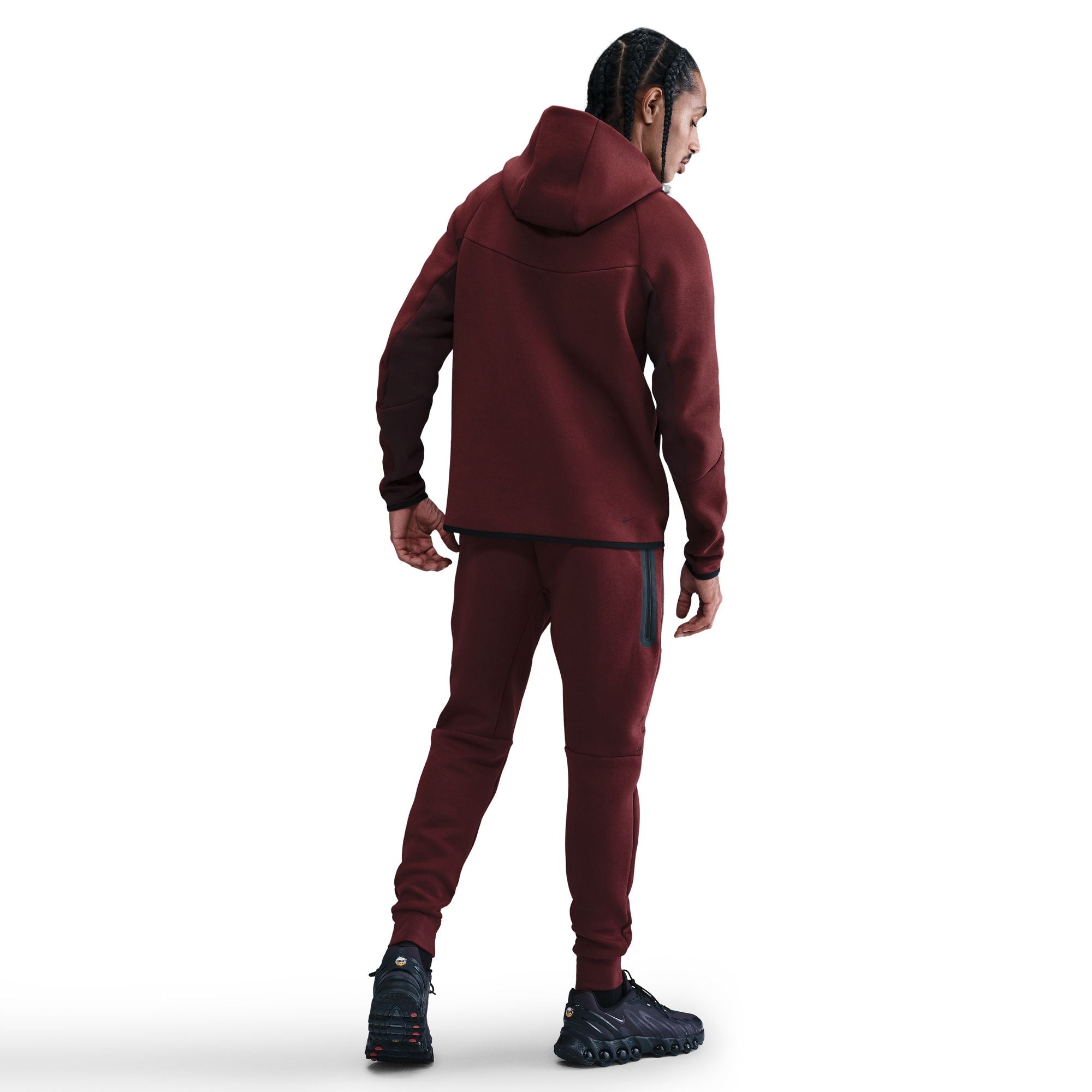 Men's Nike Tech Fleece Jogger Pants - Dark Team Red/Burgundy Crush/Black