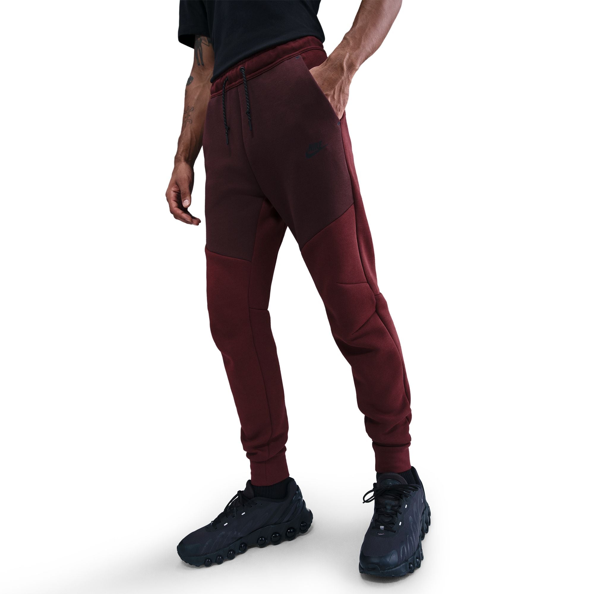 Men's Nike Tech Fleece Jogger Pants - Dark Team Red/Burgundy Crush/Black