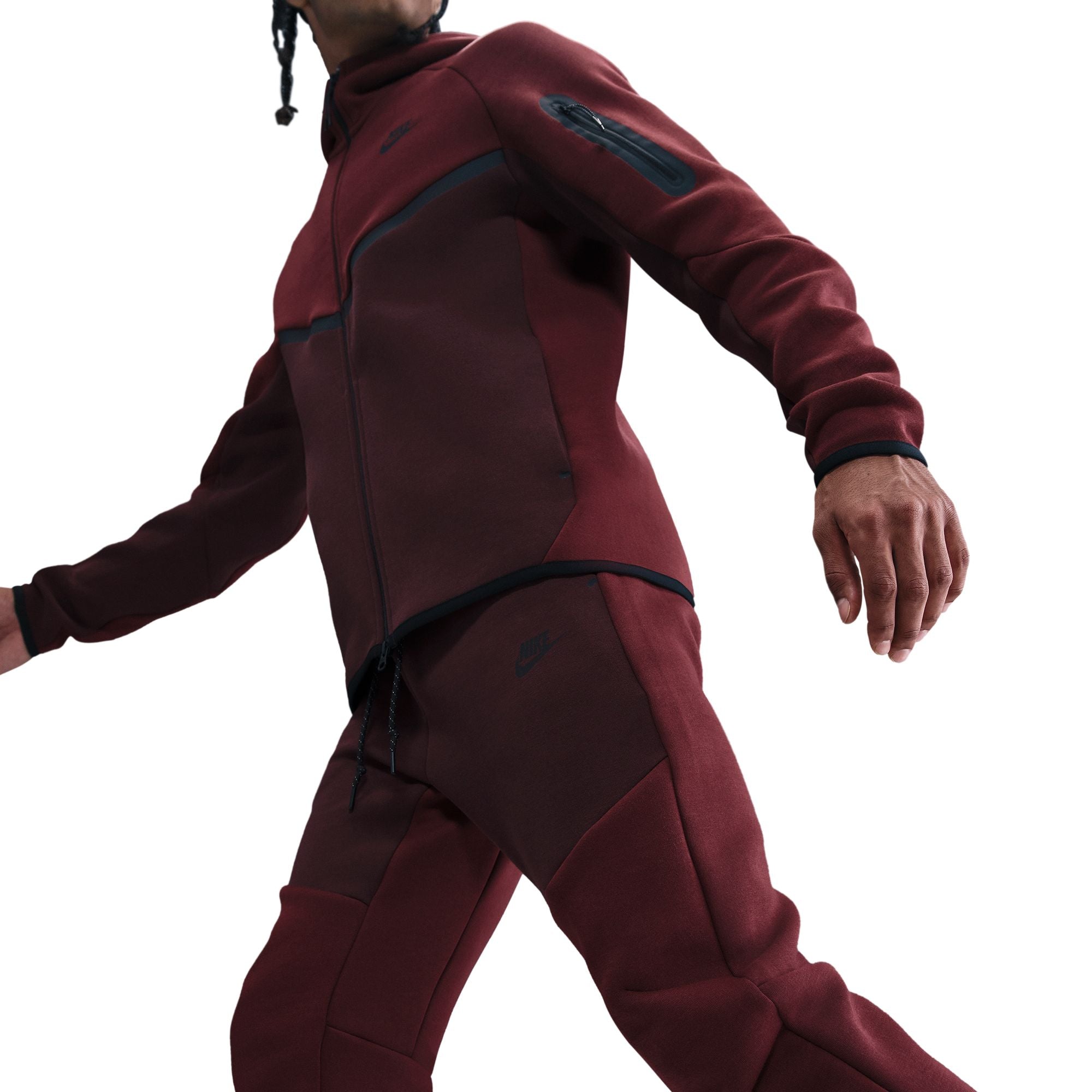 Men's Nike Tech Fleece Jogger Pants - Dark Team Red/Burgundy Crush/Black