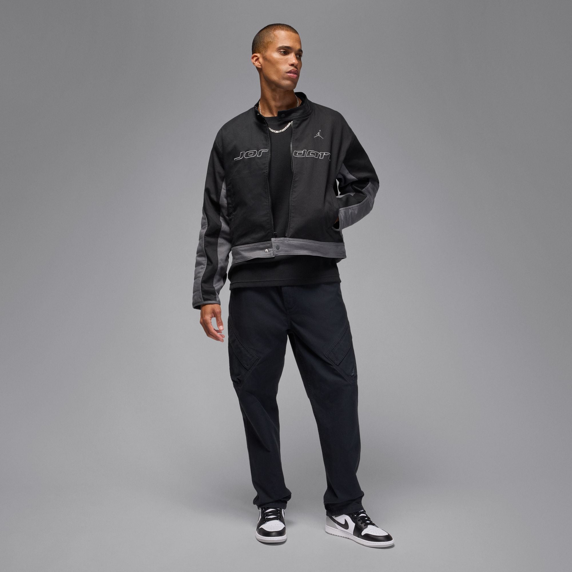 Men's Jordan Brooklyn Motorsport Jacket - Black/Iron Grey/Iron Grey