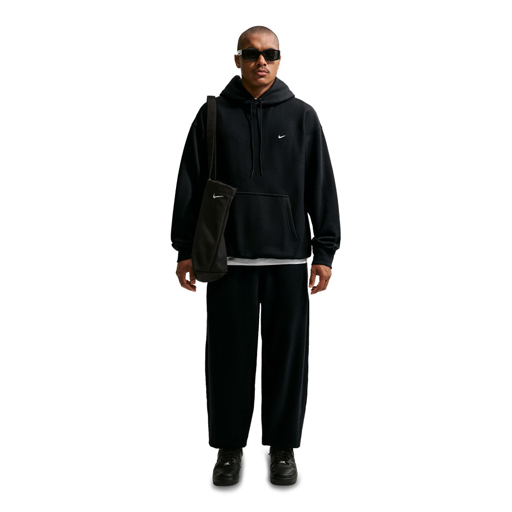 Men's Nike Solo Swoosh Life Fleece Pullover Hoodie - Black/Black/White