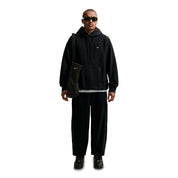 Men's Nike Solo Swoosh Life Fleece Pullover Hoodie - Black/Black/White