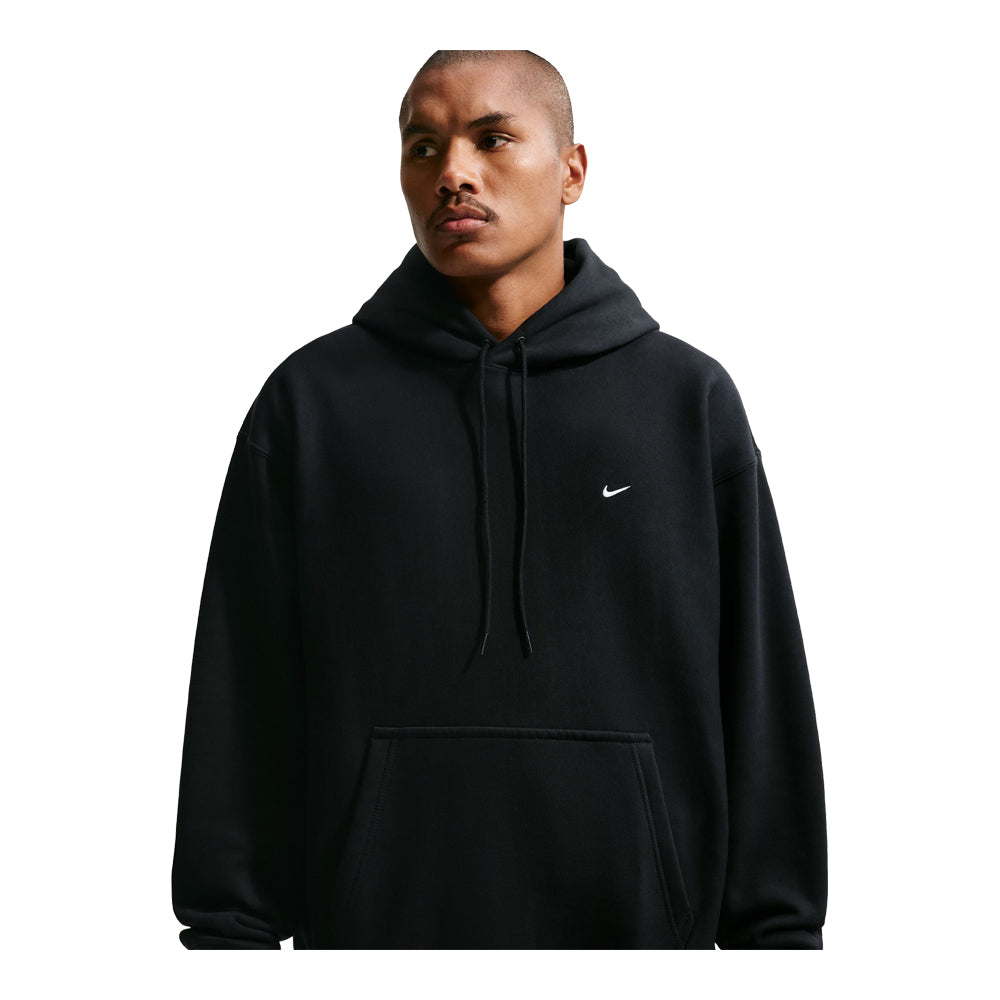 Men's Nike Solo Swoosh Life Fleece Pullover Hoodie - Black/Black/White