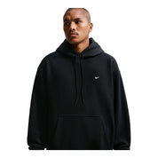 Men's Nike Solo Swoosh Life Fleece Pullover Hoodie - Black/Black/White