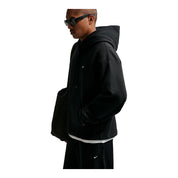 Men's Nike Solo Swoosh Life Fleece Pullover Hoodie - Black/Black/White