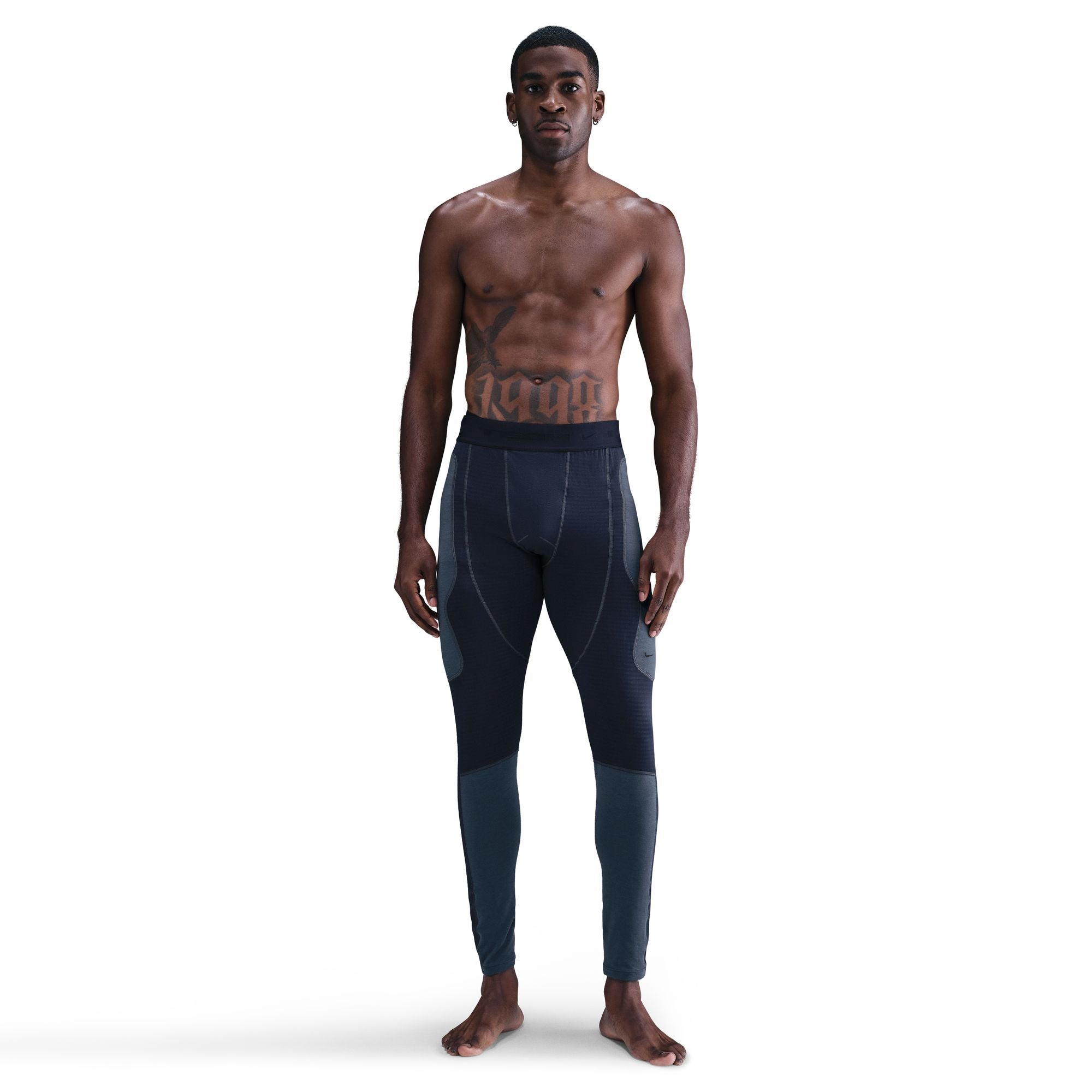 Men's Nike Tech Therma-FIT Base Layer Tights - Obsidian/Thunder Blue//Black