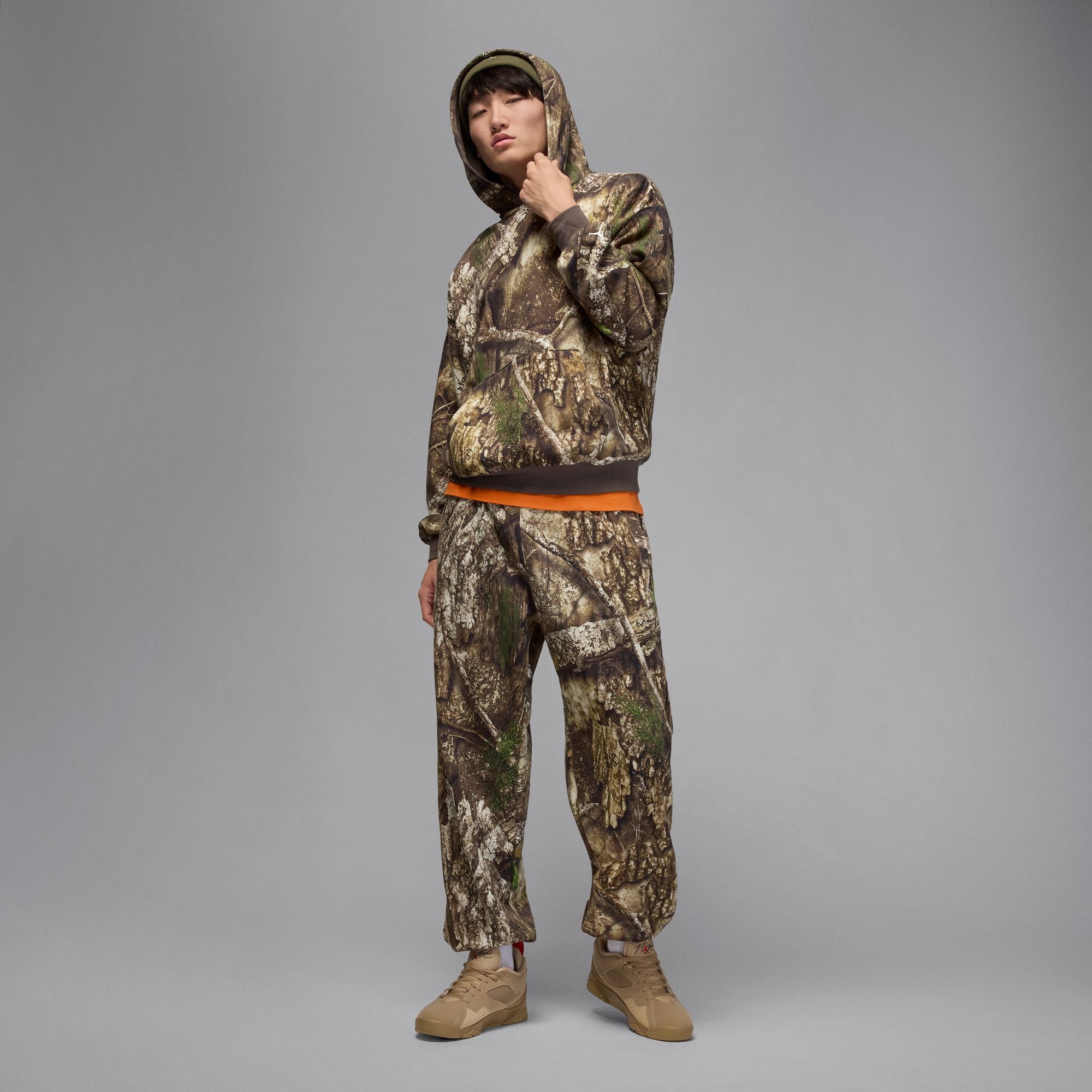 Men's Jordan Brooklyn Fleece Realtree Pullover Hoodie - Medium Olive/Sail