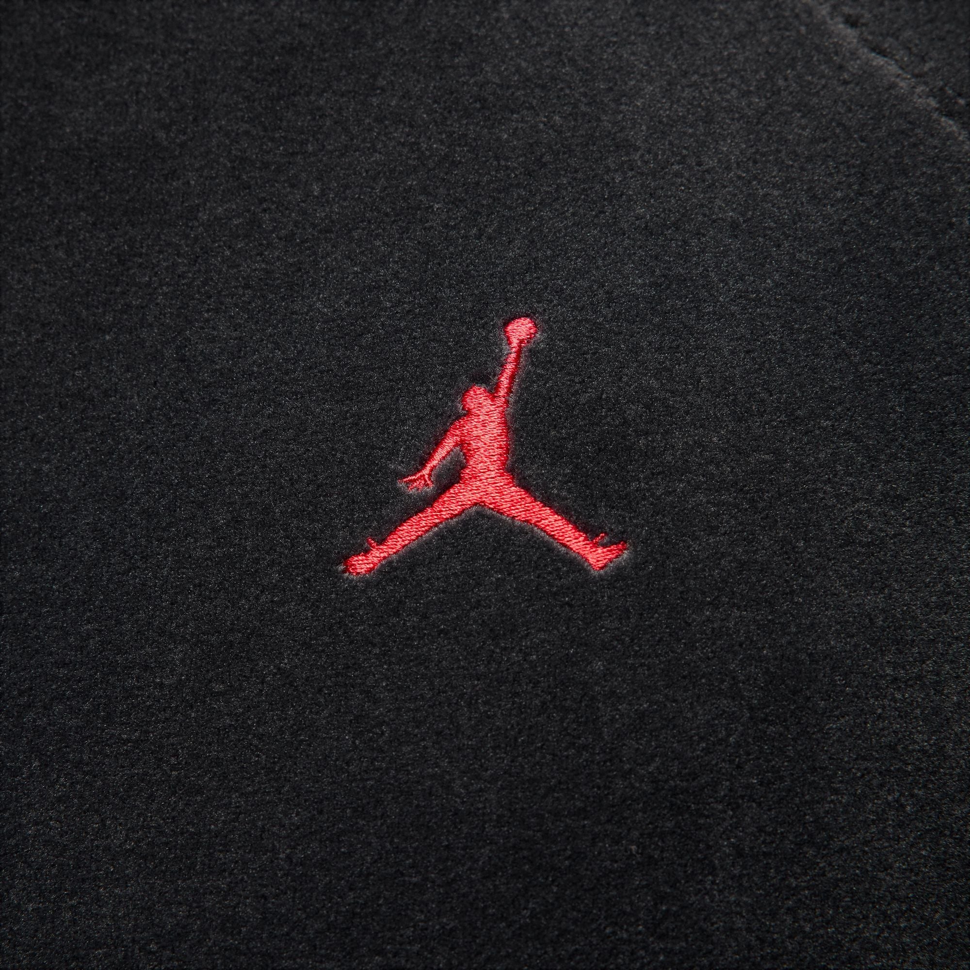 Men's Jordan Brooklyn Velour Track Jacket - Black/Gym Red
