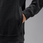 Men's Jordan Brooklyn Velour Track Jacket - Black/Gym Red