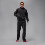 Men's Jordan Brooklyn Velour Track Jacket - Black/Gym Red