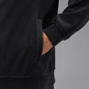 Men's Jordan Brooklyn Velour Track Jacket - Black/Blue Chill