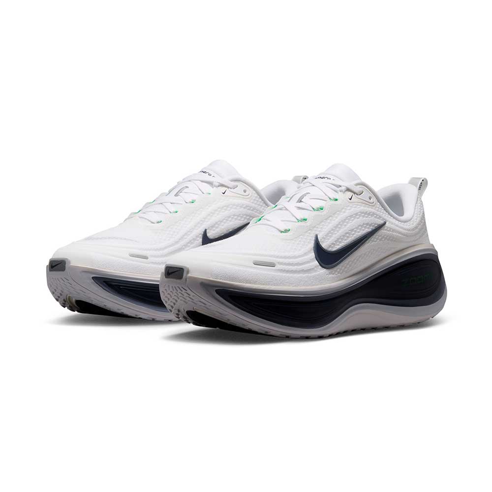 Men's Nike Vomero Plus Running Shoe - White/Midnight Navy/Green Spark Regular (D)