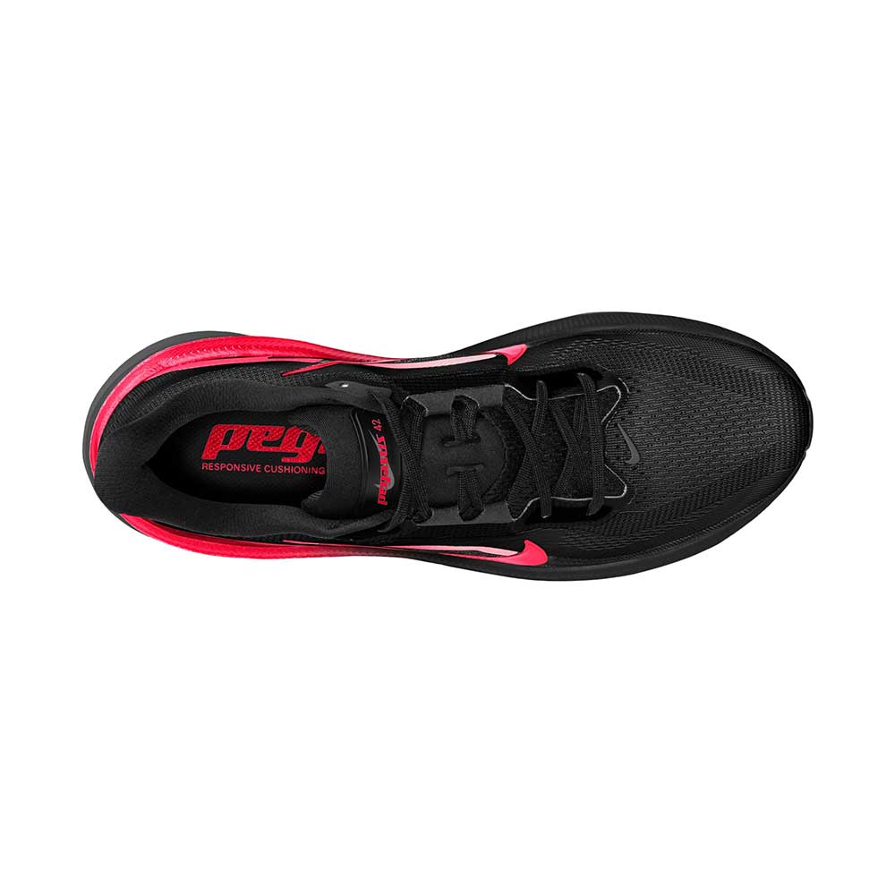 Men's Pegasus 42 Running Shoe - Black/Bright Crimson/University Red - Regular (D)