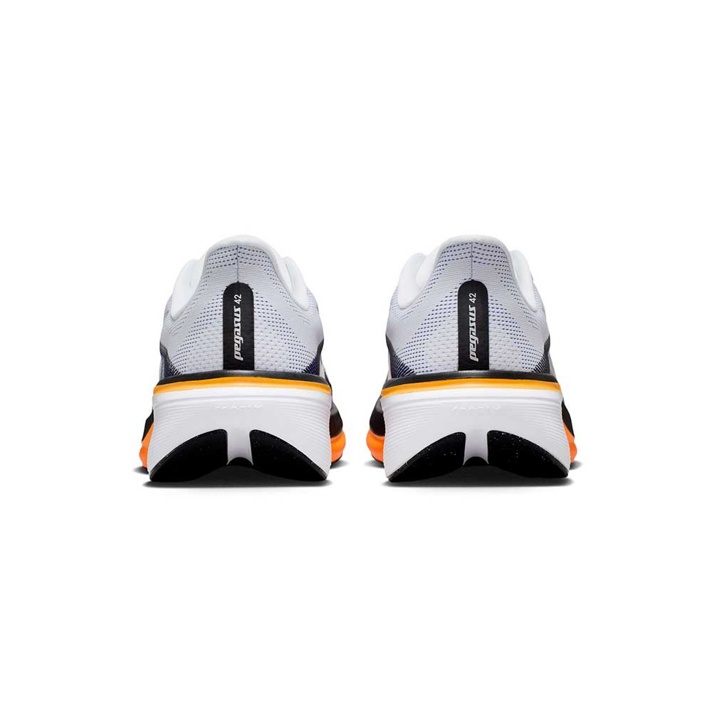 Men's Pegasus 42 Running Shoe - White/Metallic Silver/Lapis/Total Orange - Regular (D)