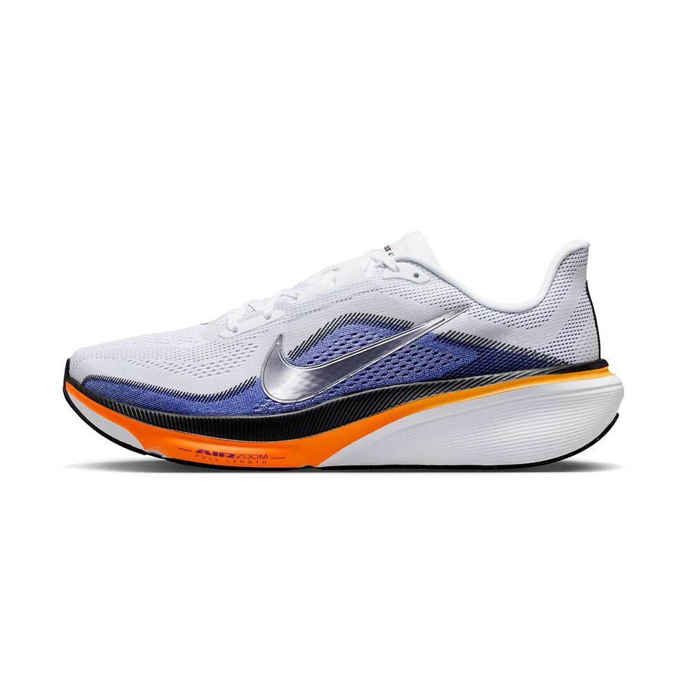 Men's Pegasus 42 Running Shoe - White/Metallic Silver/Lapis/Total Orange - Regular (D)