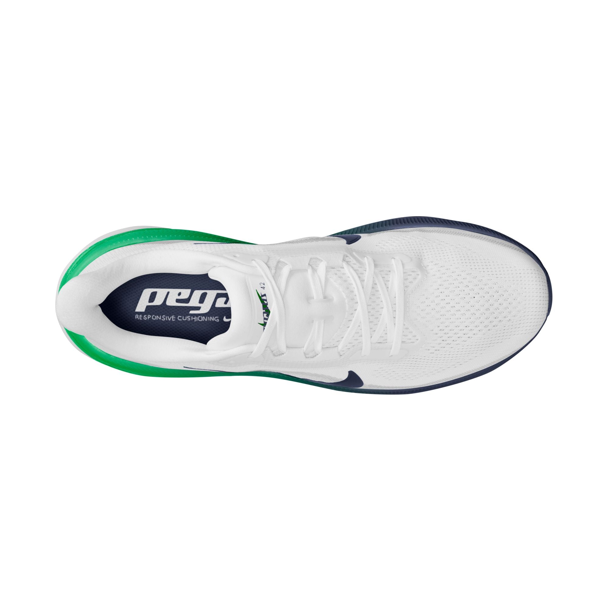 Men's Pegasus 42 (107 - White/Midnight Navy-Green Spark)